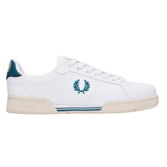 Fred Perry Heren Bay Ocean Logo Leren Trainers (Wit)