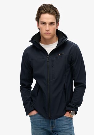 Superdry Outdoorjacke SUPERDRY HOODED SOFT SHELL TREKKER JKT, Herren, Gr. XXL, blau (eclipse navy), Softshell, Obermaterial: 90% Polyester, 10% Elasthan, unifa