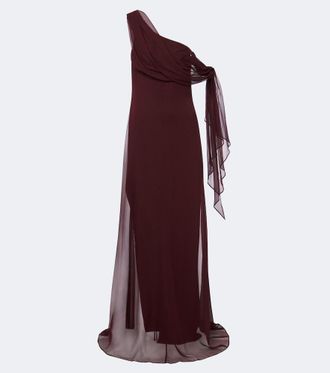 The Sei Draped silk chiffon one-shoulder gown