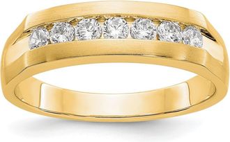 Diamond2Deal 14k Gold Lab Grown Diamond Wedding Band Ring 1/2Ct Clarity- VS Color- D-E