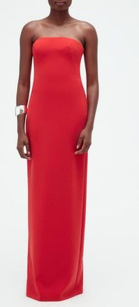 Amsale Stretch Crepe Column Dress in Persimmon at Nordstrom, Size 14