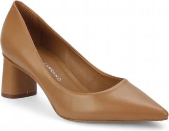 Carrano Womens Classic Block Pump Heel In Peanut