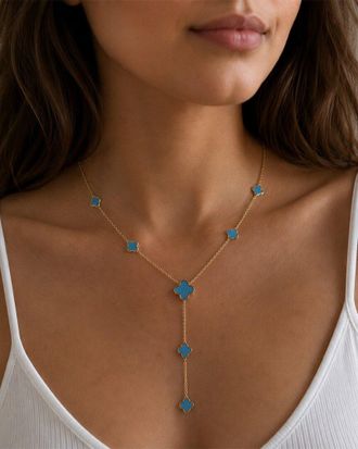 Italian Gold, Inc 14K Turquoise Lariat Necklace