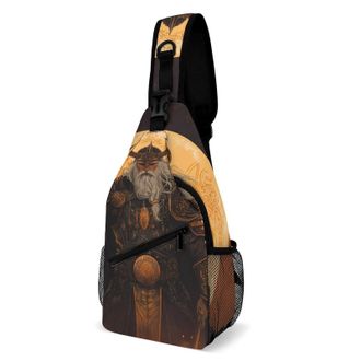 Generic Odin Nordic Unisex Shoulder Bags Casual Crossbody Chest Bag Sling Backpack for Hiking Cycling Travel