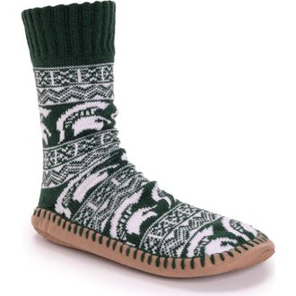 Muk Luks Gameday Slipper Socks in Michigan State at Nordstrom, Size Medium