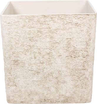 Beliani Maceta Alta De Mezcla De Piedra Tiesto De Jard&iacute;n Interior Exterior 44 X 44 Cm Beige Claro Thalassa