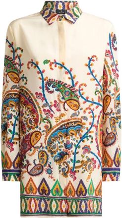 Etro Relaxed-fit Zijden Cr&ecirc;pe de Chine Blouse - Dames - Overhemden - Veelkleurig - M - Overhemden