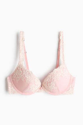 H&M Super-Push-up-BH aus Spitze - Hellrosa/Cremefarben