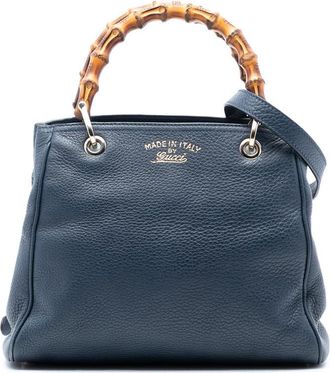 Gucci Pre-owned Gucci Small Calfskin Bamboo Shopper Satchel Ladies 336032 520981