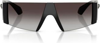 Versace 136mm Rectangular Sunglasses in Black /Grey Gradient at Nordstrom