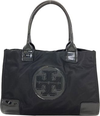 Tory Burch Black Nylon Patent Leather Tote Bag (Pre-Owned)