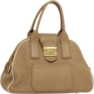 Miu Miu Tweedehands leren handtassen - Dames - Vintage Handtas - Bruin - ONE Size - Leer - Vintage