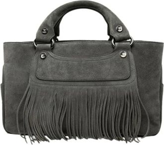 Celine Pre-owned Handbags, female, Gray, Size: ONE SIZE Pre-owned Vintage Fringe Handbag