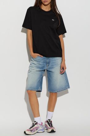 Lacoste T-shirt With Logo Patch, Womens, Black