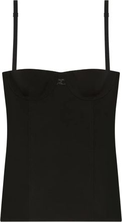 Courrèges Top con spalline sottili - Nero