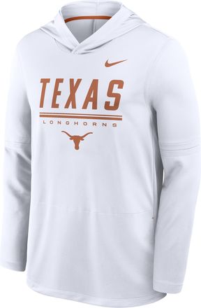 Nike Texas Sideline Nike Mens Dri-FIT College Long-Sleeve Hooded Top in White | 03B908DXTXE-594