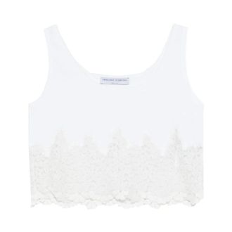 Ermanno Scervino Sleeveless Tops, female, White, Size: M Knitted Tank Top