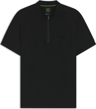 BOSS Porsche x zipper-neck polo shirt in cotton