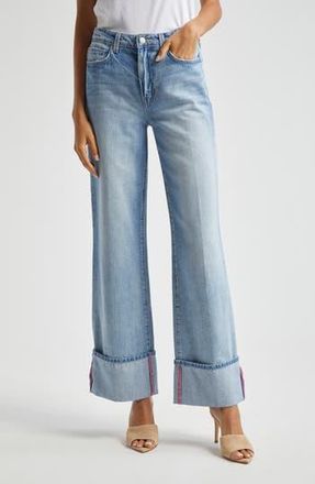 L'agence Miley High Waist Cuff Wide Leg Jeans in Emerson at Nordstrom Rack, Size 24
