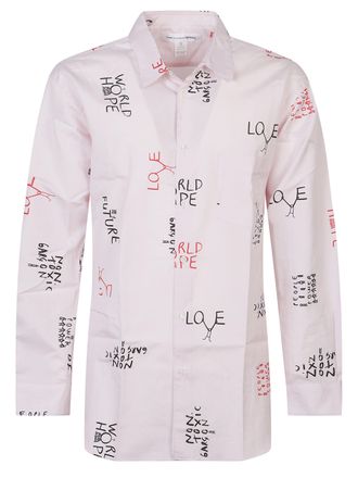 Comme Des Gar&ccedil;ons Light Pink Graphic Print Shirt