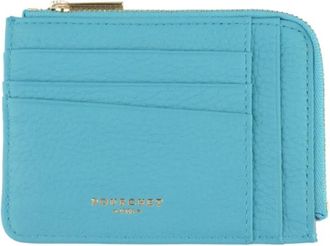 Pourchet Platte Munt-/Kaarthouder - Dames - Portefeuilles - Blauw - ONE Size - Leer - Accessoires