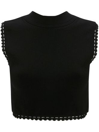 Victoria Beckham VB Body scallop-trim tank top - Black