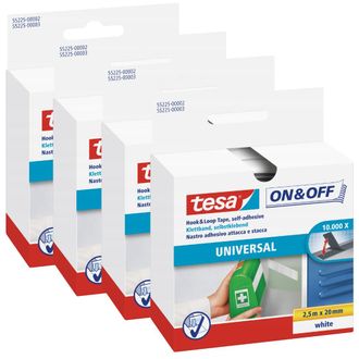 OEM Cinta De Montaje De Velcro Autoadhesiva Tesa Blanca De 2,5 M X 20 Mm (4 Unidades)