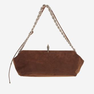 Benedetta Bruzziches Womens Sophia Suede Leather Bag Brown Shoulder