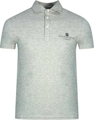 Aquascutum Unisex Volwassen Londen Bold Logo Poloshirt (Grijs)