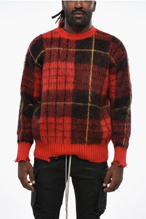 Alexander McQueen Maglia Girocollo Oversize a Quadri Effetto Vintage taglia Xs