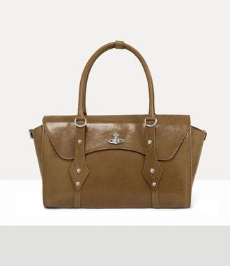 Vivienne Westwood Bettina Medium Handbag Shiny Veget Tanned Oyster-grey