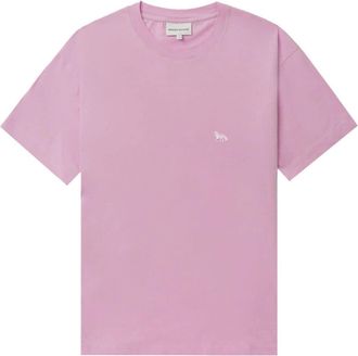 Maison Kitsun&eacute; logo-appliqu&eacute; T-shirt - women - Cotton - M - Pink