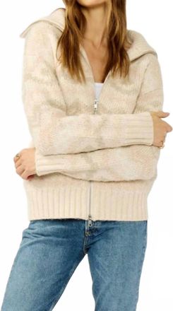 Lovestitch Sunstone Sweater Jacket In Natural/dusty Pink