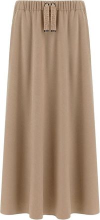 Herno Resort Midi Rok - Dames - Midirokken - Beige - S - Kasjmier - Rokken