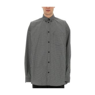 Balenciaga Casual Shirts, male, Black, Size: M Oversize Shirt