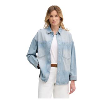 Mos Mosh MOS Mosh, Dames, Blouses & Shirts, Blauw, Maat: M Katoen