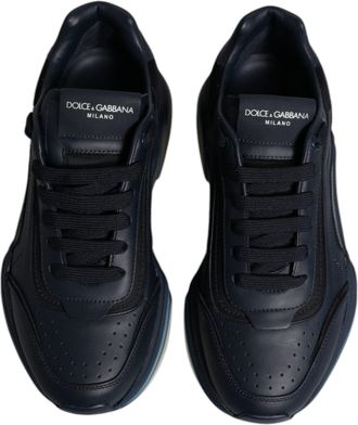 Dolce & Gabbana Navy Blue Daymaster Low Top Men Sneakers Shoes Calf Leather Nylon