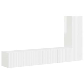 vidaXL Conjunto De Mueble De Tv 3 Pcs Brillante Madera De Ingenier&iacute;a Vidaxl