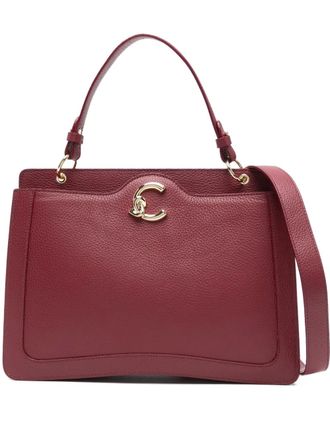 Coccinelle curved-C leather shoulder bag - women - Calf Leather - One Size - Red