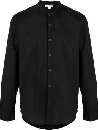 James Perse Klassieke Standaard Overhemd - Heren - Casual Overhemden - Zwart - S - Overhemden