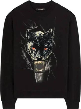 Roberto Cavalli Panther-Print Cotton Sweatshirt, Size Large
