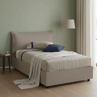 Talamo Italia Talamo Italia - Cama De Plaza Y Media Angela, Cama Contenedor Con Tapizado En Ecopiel, 100% Made In Italy, Apertura Frontal, Adecuado Para Colch&oacute;n Cm 