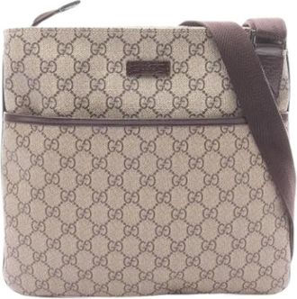 Gucci Pre-owned Cross Body Bags, female, Beige, Size: ONE SIZE Pre-owned Vintage GG Supreme Shoulder Bag