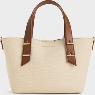 Charles & Keith Mini Shania Canvas Tote Bag