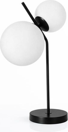 Oresteluchetta L&aacute;mpara de mesa de metal negro y vidrio blanco 54x33x20 cm