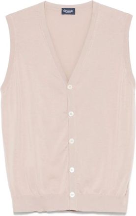 Drumohr Poederroze V-hals Trui - Heren - Bodywarmers - Beige - XL - Jassen