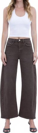 Flying Monkey High Ankle Barrel Jean In Toast