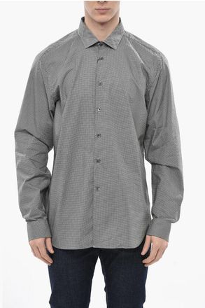 Corneliani Cotton Poplin Slim Fit Patterned Shirt size 44
