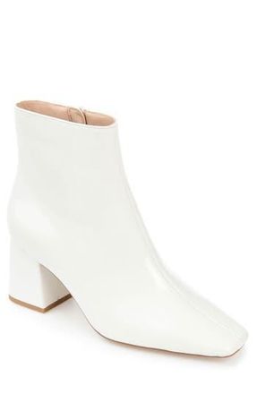 Journee Collection Haylinn Vegan Leather Bootie in White at Nordstrom Rack, Size 6.5