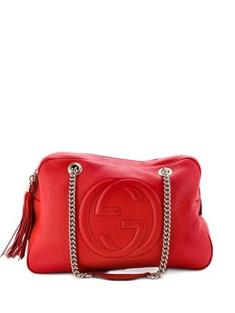 Gucci Soho Chain Zip Leather Medium shoulder bag - Rosso